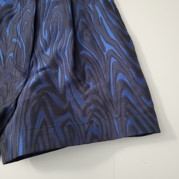 KENZO Blue and Black Jacquard Moire Tiger High Waisted Shorts - Picture 3 of 12